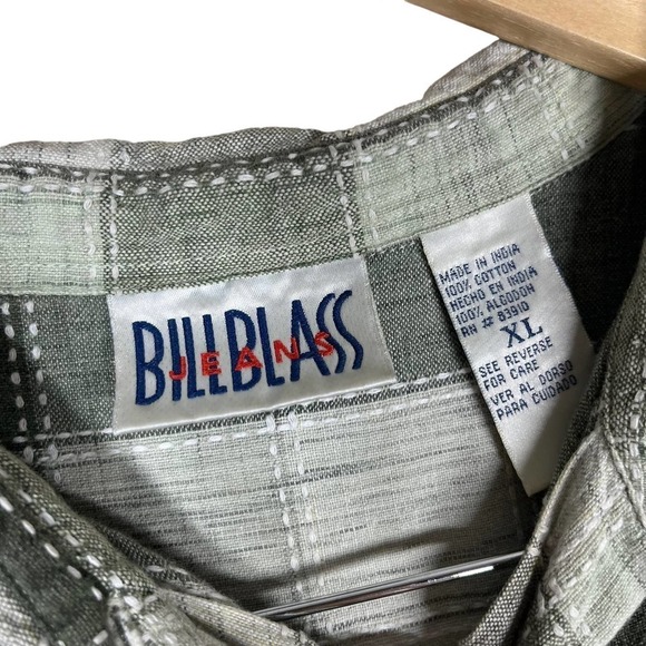 Vintage 90’s‎ Bill Blass Button Down Shirt Embroidered Green Check XL - Picture 6 of 6